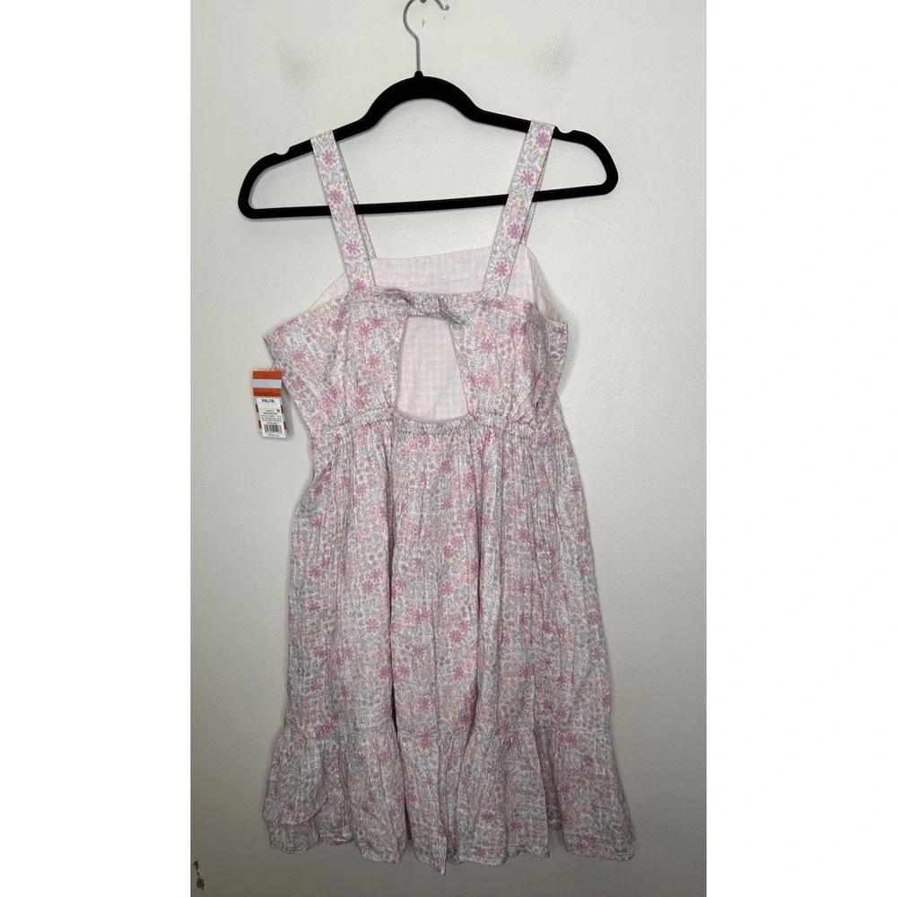 Cat & Jack Girls' Floral Tie-Back Sleeveless  Multicolored Dress Size XXL 18 NEW - Picture 5 of 8